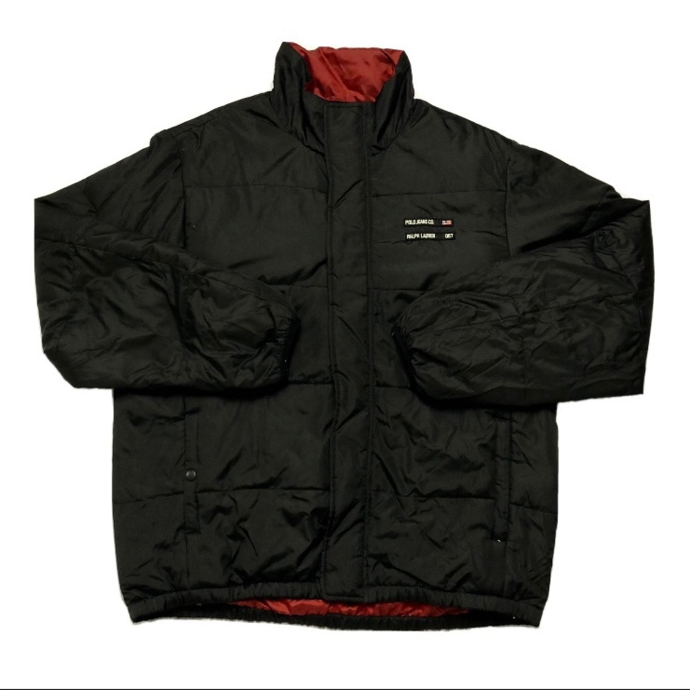 RARE Vintage Polo Jeans Ralph Lauren Down Filled Full-Zip Puffer Jacket Sz Large
